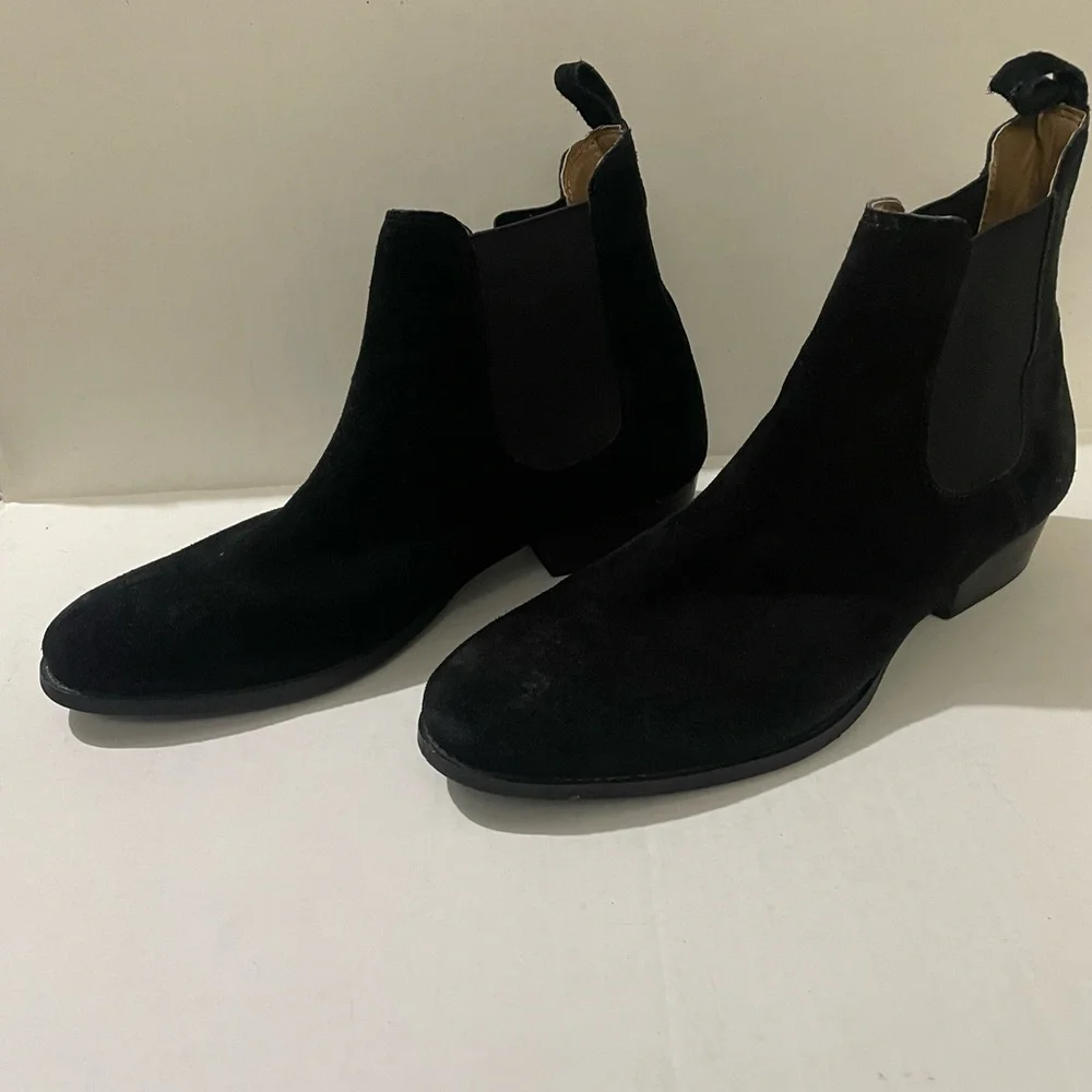 Topman Shoes size 10 (44) black Suede leather Boots - Picture 5 of 8
